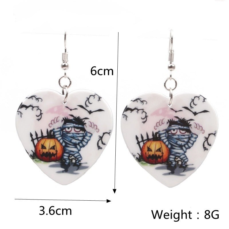 Halloween Black Cat Pumpkin Earrings Ghost Festival-Jewearrings