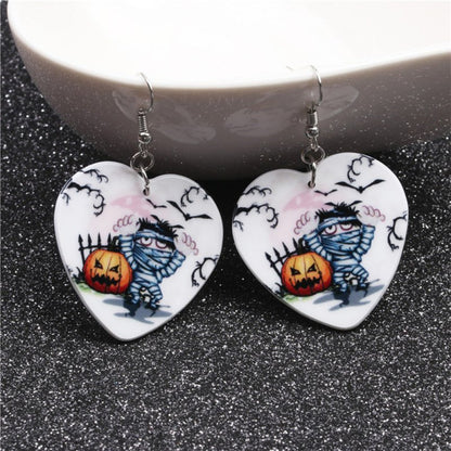 Halloween Black Cat Pumpkin Earrings Ghost Festival-Jewearrings