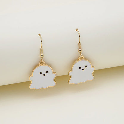 Halloween Earrings Cute Pumpkin Spooky Oil Drip Alloy Earrings Jewelry-Jewearrings