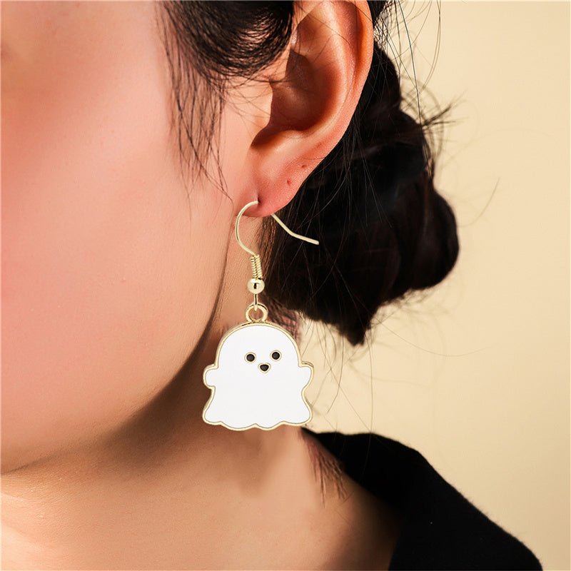 Halloween Earrings Cute Pumpkin Spooky Oil Drip Alloy Earrings Jewelry-Jewearrings