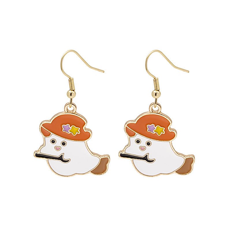 Halloween Earrings Cute Pumpkin Spooky Oil Drip Alloy Earrings Jewelry-Jewearrings