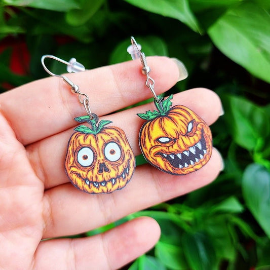 Halloween Earrings Smiley Pumpkin Earrings-Jewearrings