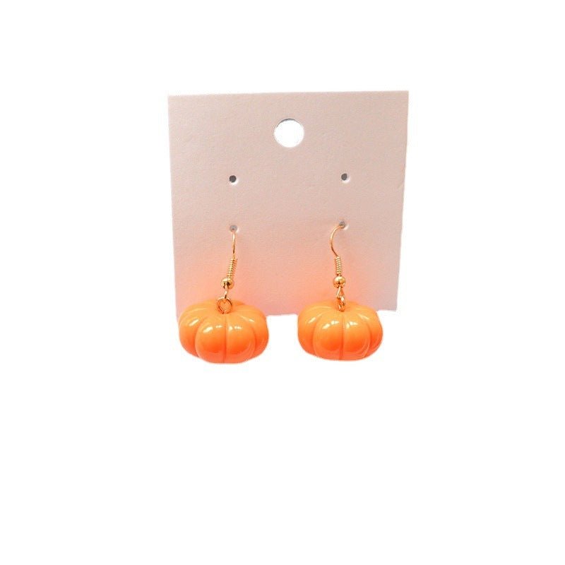 Halloween Fun Three-dimensional Pumpkin Earrings-Jewearrings