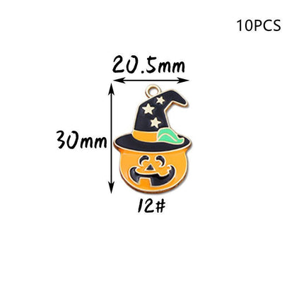 Halloween Ghost Pumpkin Head Shaped Alloy Drip Earrings Pendant-Jewearrings