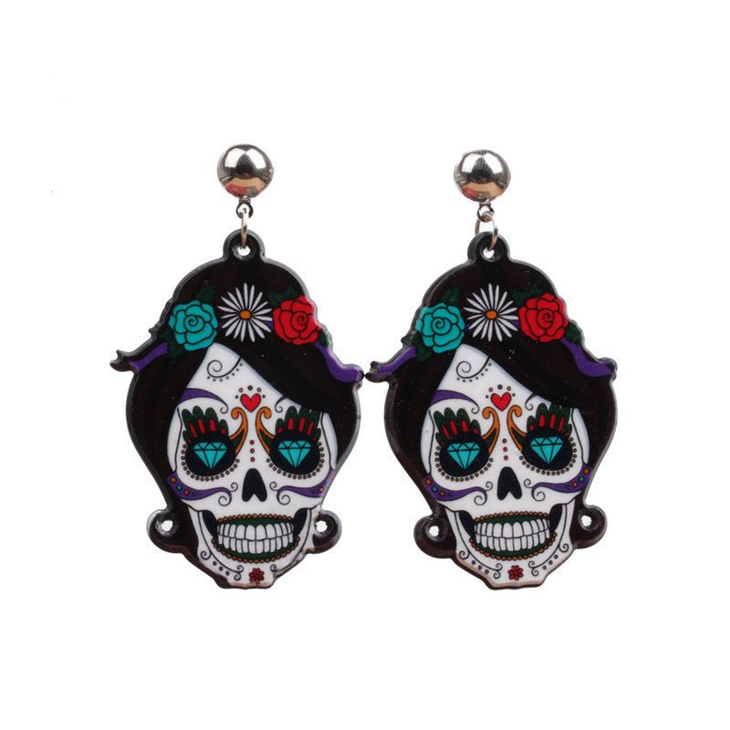 Halloween Jewelry Acrylic Personalized Earrings Couple Style-Jewearrings