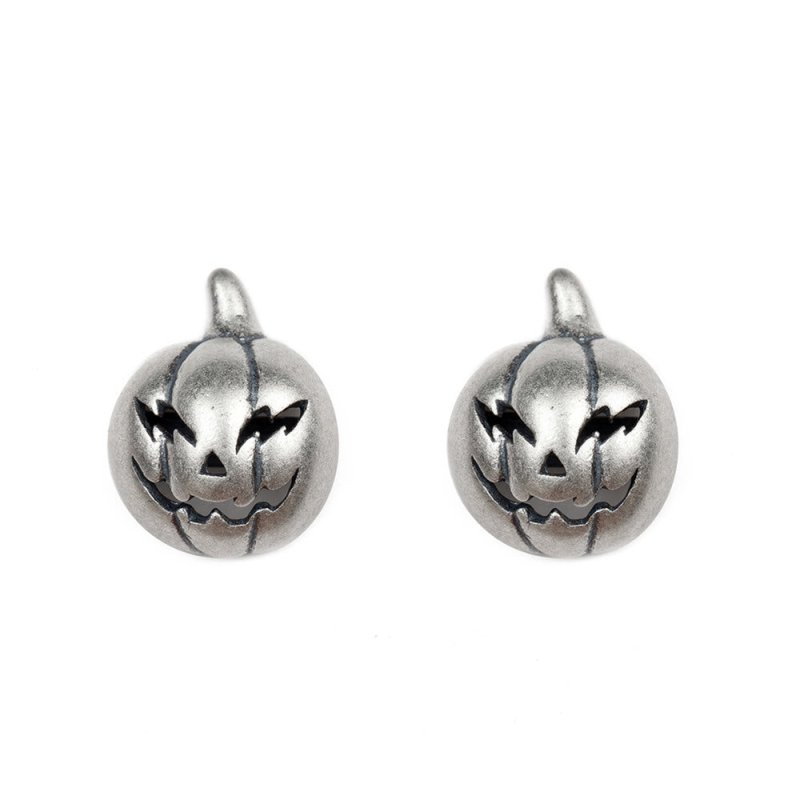 Halloween Pumpkin Head Stud Earrings-Jewearrings