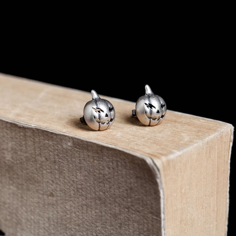 Halloween Pumpkin Head Stud Earrings-Jewearrings