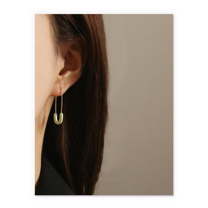 Hand-Drip Brass Gold Plated Paper Clip Earrings-Jewearrings