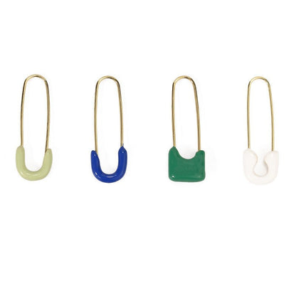 Hand-Drip Brass Gold Plated Paper Clip Earrings-Jewearrings