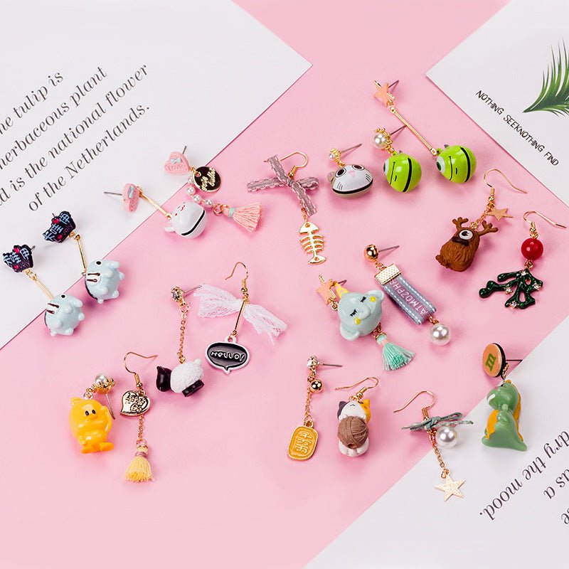 Handmade Acrylic Children'S Fun Animal Long Earrings-Jewearrings