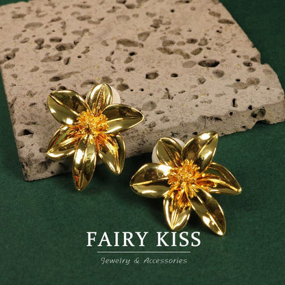 Handmade Enamel Flower Refined Grace Stud Earrings-Jewearrings