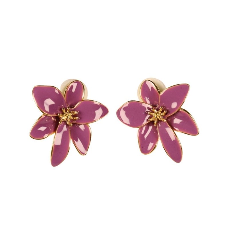 Handmade Enamel Flower Refined Grace Stud Earrings-Jewearrings