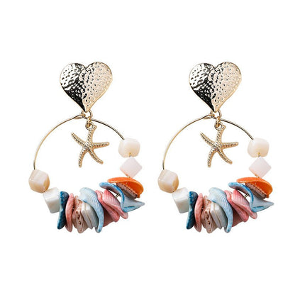 Handmade irregular shell string earrings-Jewearrings