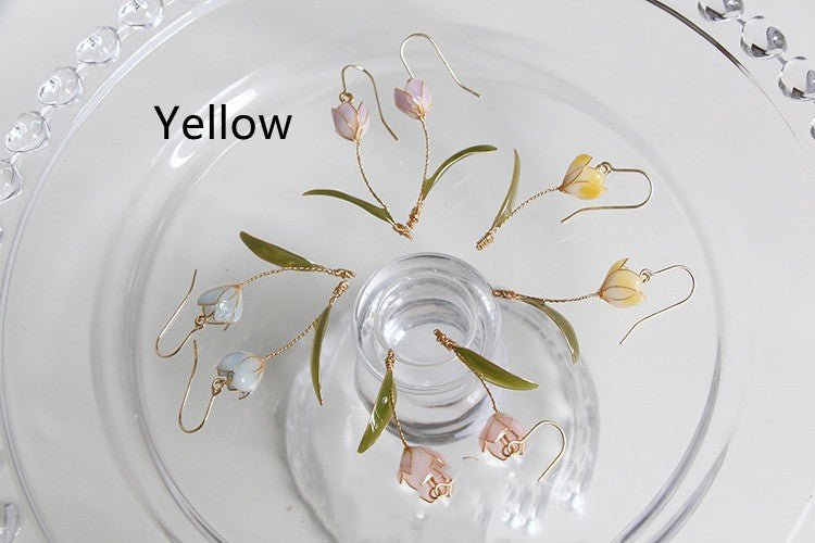 Handmade Tulip Vintage Flower Stud Earrings-Jewearrings