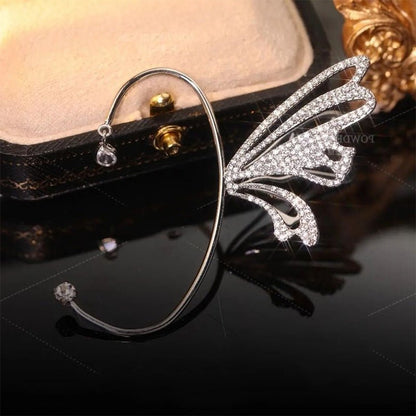 High-quality Diamond-studded Sweet Butterfly Wings Earrings-Jewearrings