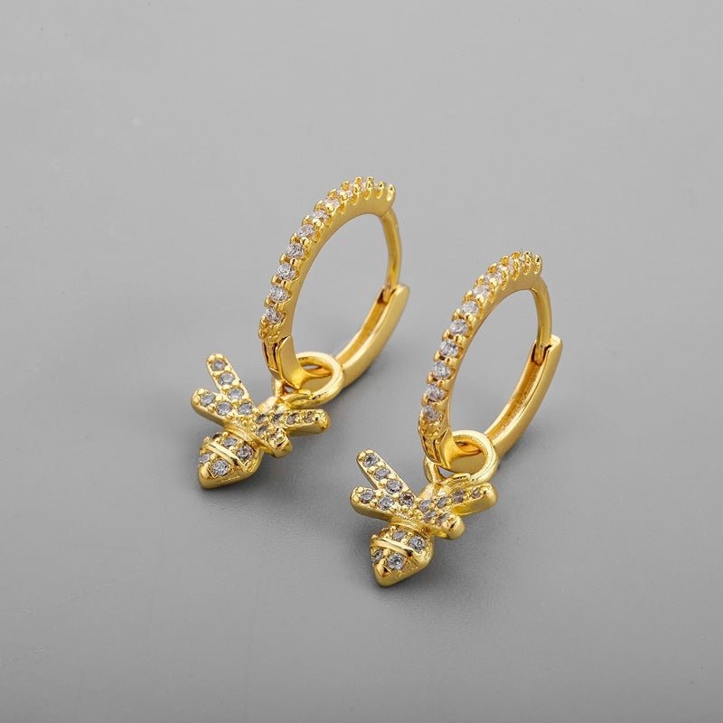 High Sense 18K Gold Earrings Female Ins Design Trend Temperament Diamond-Jewearrings