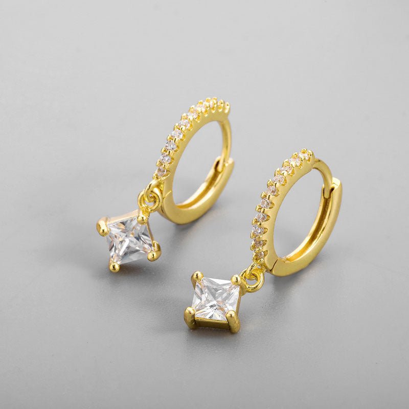 High Sense 18K Gold Earrings Female Ins Design Trend Temperament Diamond-Jewearrings