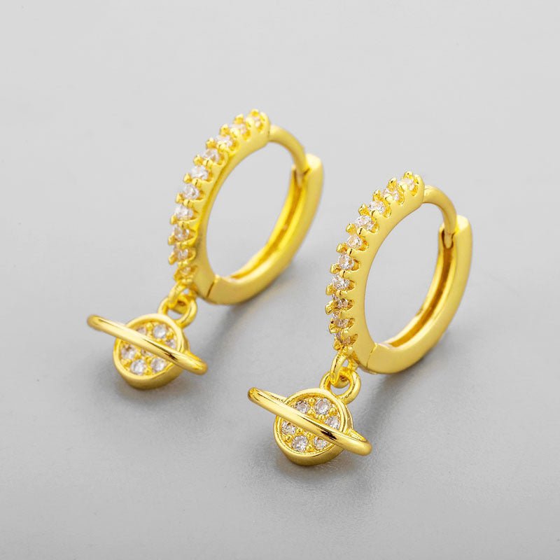 High Sense 18K Gold Earrings Female Ins Design Trend Temperament Diamond-Jewearrings