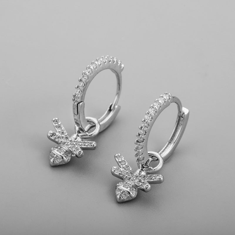 High Sense 18K Gold Earrings Female Ins Design Trend Temperament Diamond-Jewearrings