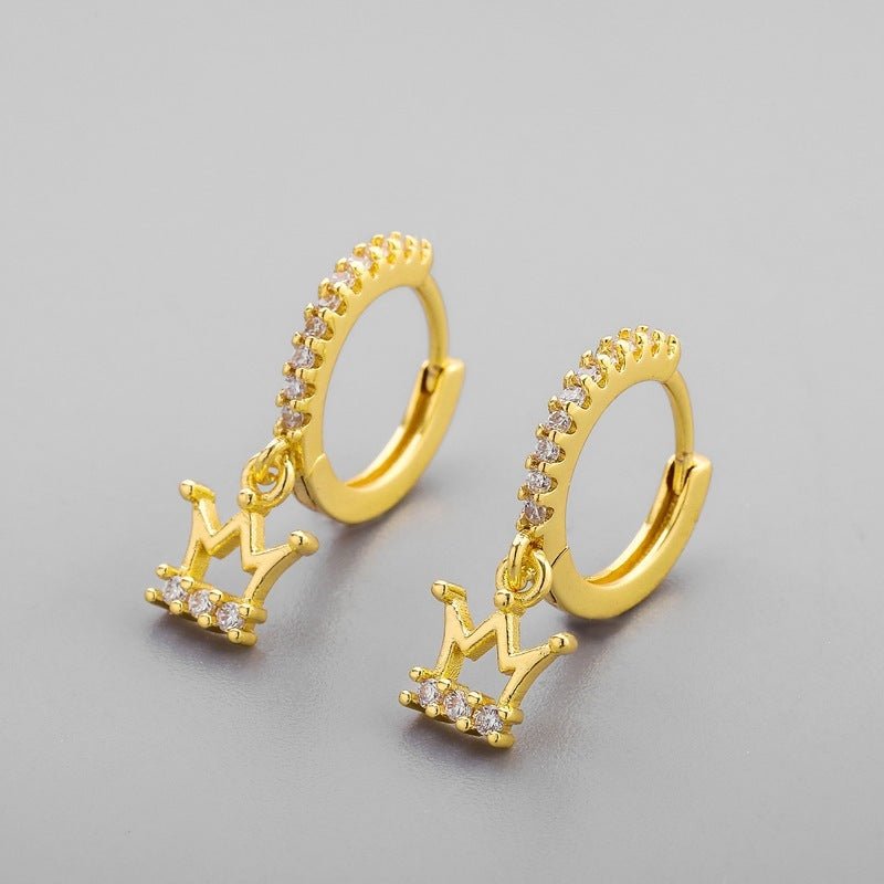 High Sense 18K Gold Earrings Female Ins Design Trend Temperament Diamond-Jewearrings