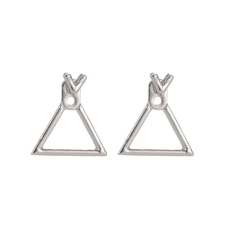 Hollow Diamond Square Stud Earrings-Jewearrings