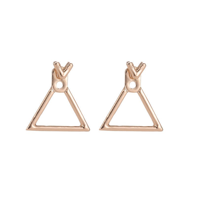 Hollow Diamond Square Stud Earrings-Jewearrings