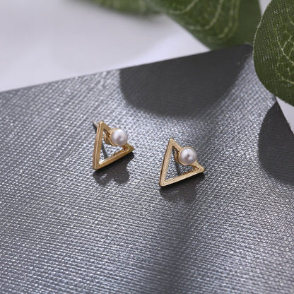 Hollow Diamond Square Stud Earrings-Jewearrings