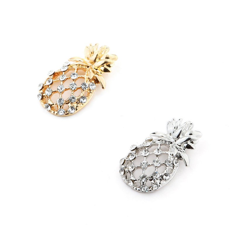 Hollow pineapple accessories fruit earrings Europe and the United States high-grade alloy diamond stud earrings-Jewearrings