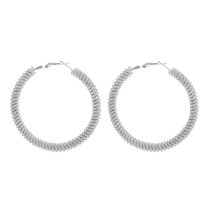 Hong Kong Style Exaggerated Metal Spiral Big Circle Earrings-Jewearrings