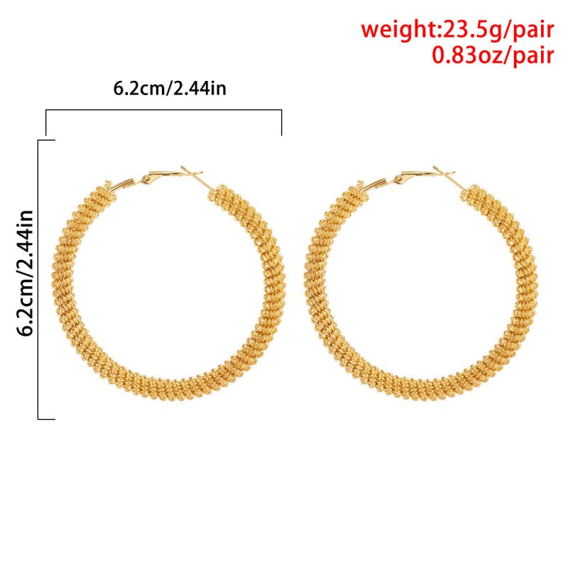 Hong Kong Style Exaggerated Metal Spiral Big Circle Earrings-Jewearrings