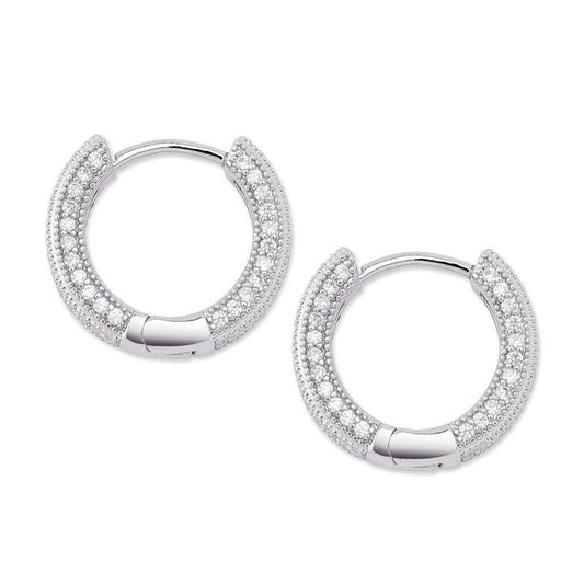 Hoop earrings full of zircon earrings-Jewearrings