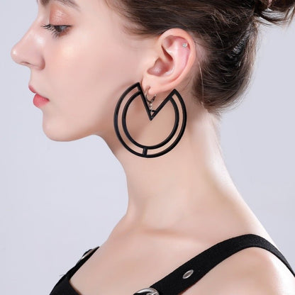 Hot Selling Mirror Acrylic Circle Geometric Big Earrings-Jewearrings