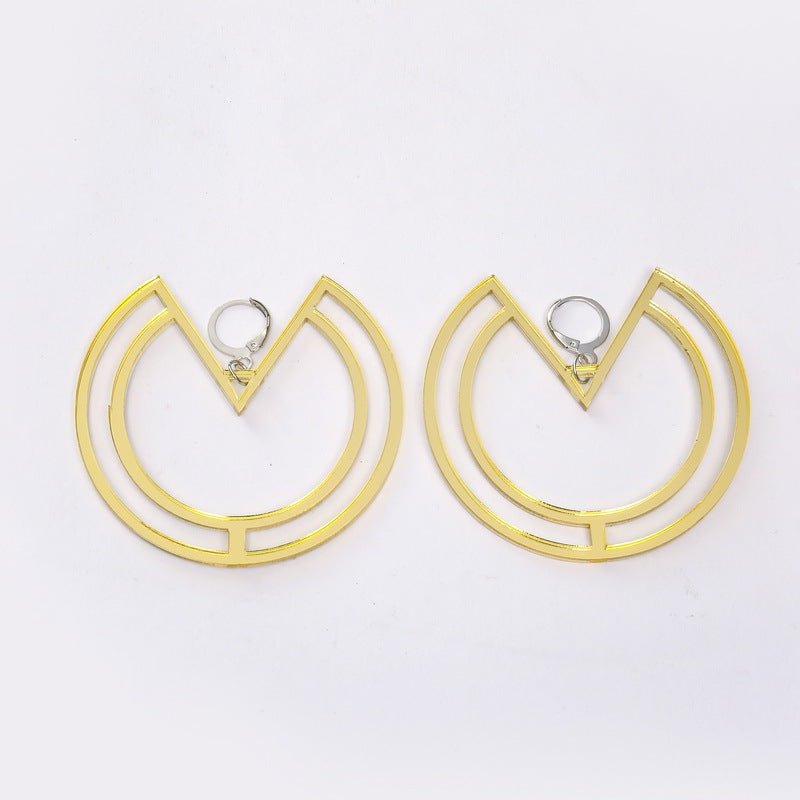 Hot Selling Mirror Acrylic Circle Geometric Big Earrings-Jewearrings