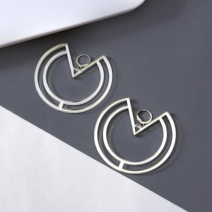 Hot Selling Mirror Acrylic Circle Geometric Big Earrings-Jewearrings