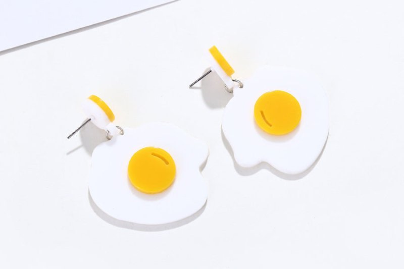 Hot Selling Party Fashion New Cute Baby Eggs Acrylic Earrings Cute Cartoon Fried Egg Funny Earring Women Accessories-Jewearrings