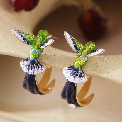 Hummingbird Earrings - Cute Dripping Design-Jewearrings