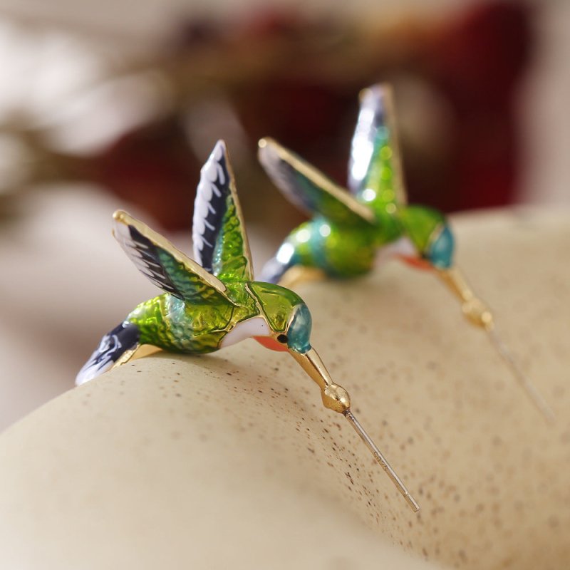 Hummingbird Earrings - Cute Dripping Design-Jewearrings