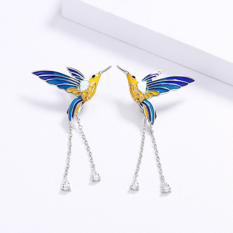 Hummingbird Earrings - Epoxy Animal Design-Jewearrings