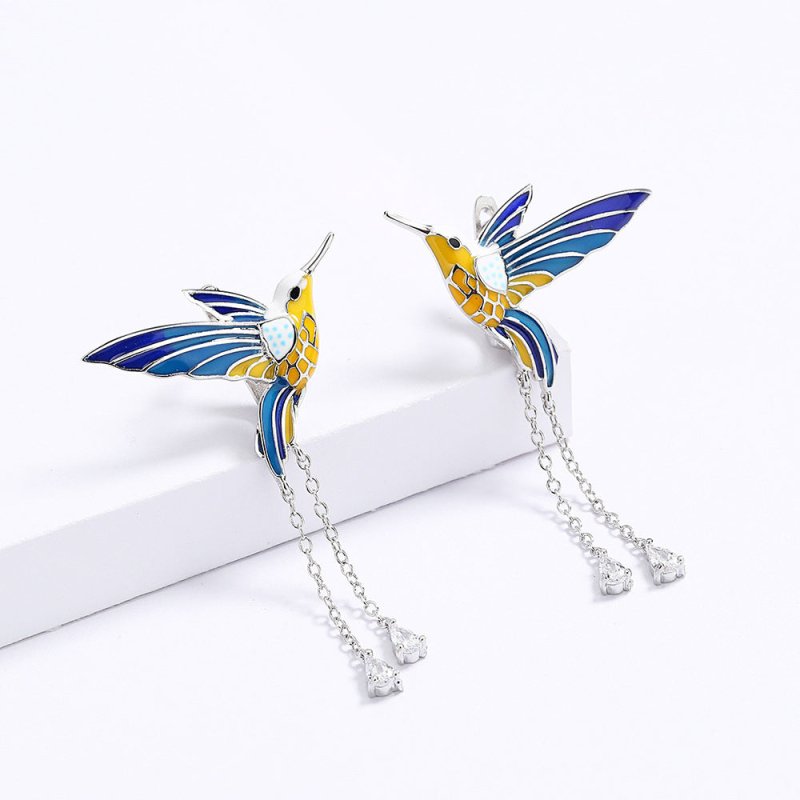 Hummingbird Earrings - Epoxy Animal Design-Jewearrings