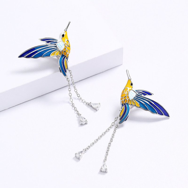 Hummingbird Earrings - Epoxy Animal Design-Jewearrings