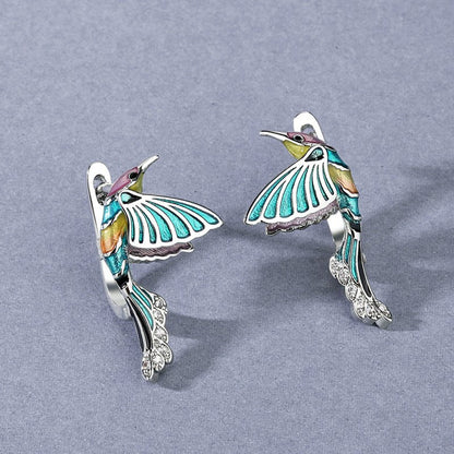 Hummingbird Earrings - Epoxy Ring Design-Jewearrings