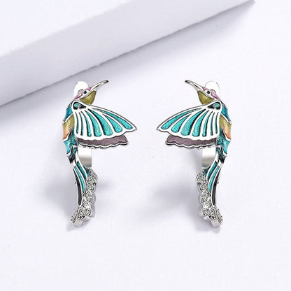 Hummingbird Earrings - Epoxy Ring Design-Jewearrings