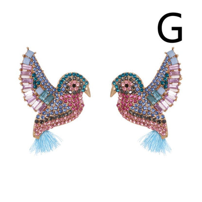 Hummingbird Earrings - Rainbow Fashion-Jewearrings