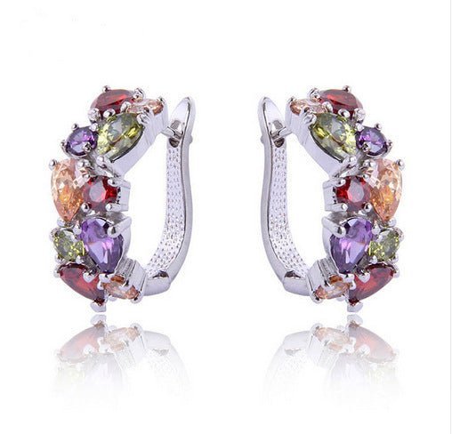 Hypoallergenic Colorful Zircon Earrings-Jewearrings