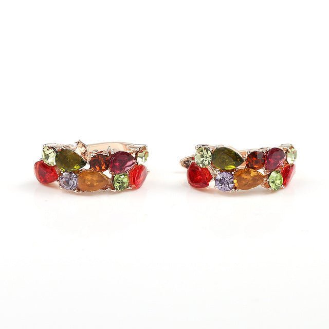 Hypoallergenic Colorful Zircon Earrings-Jewearrings