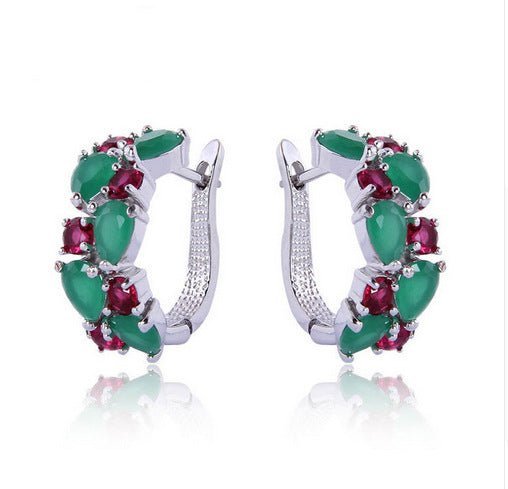 Hypoallergenic Colorful Zircon Earrings-Jewearrings