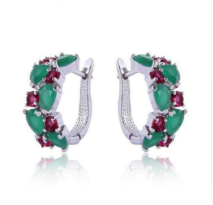 Hypoallergenic Colorful Zircon Earrings-Jewearrings