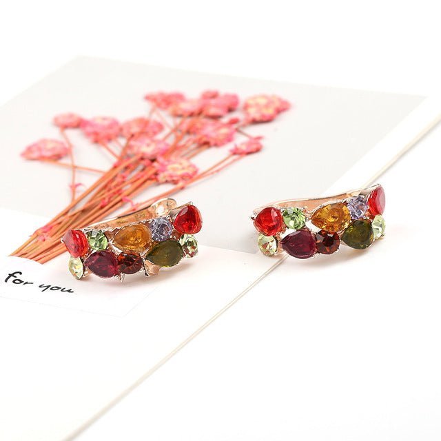 Hypoallergenic Colorful Zircon Earrings-Jewearrings