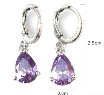 Hypoallergenic Copper Zircon Water Drop Earrings-Jewearrings