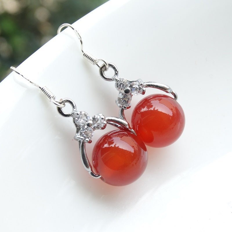 Hypoallergenic Earrings - Agate Jade 925 Silver-Jewearrings